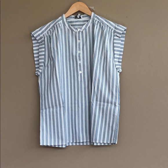 NEW • Joie • Jaquita Short Sleeve Blouse Stripe - Picture 5 of 6